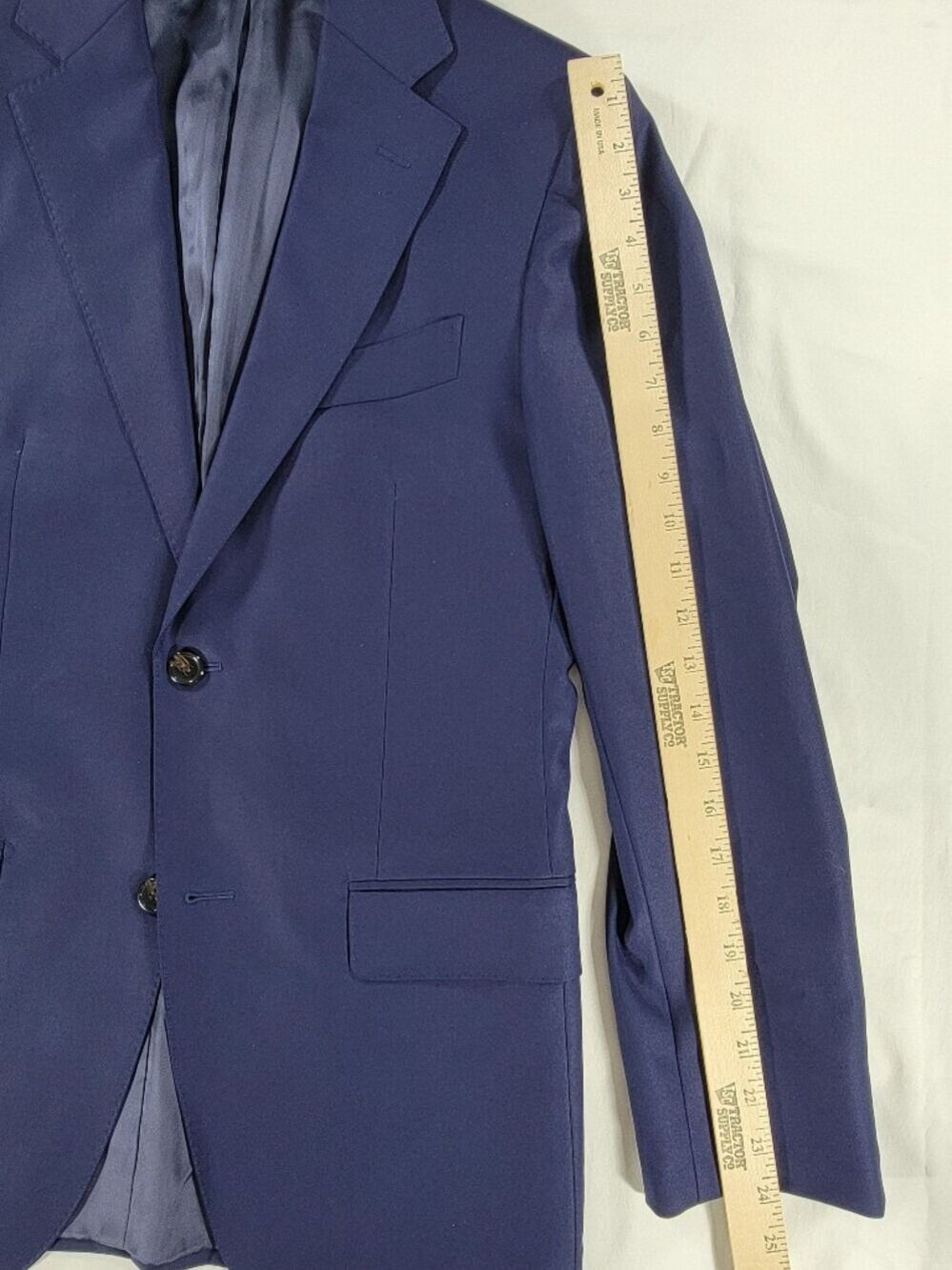 Suitsupply Vitale Barberis 110s Wool Dark Blue Wool Blazer Jacket Mens 36 R - Picture 11 of 13